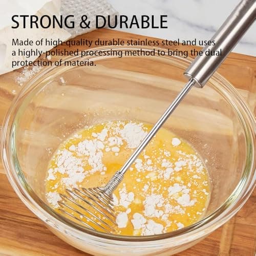 Lelasety Stainless Steel Spring Coil Whisk 1 Pack, Wire Whip Egg Beater, Kitchen Cookware Hand Mixer For Cooking, Mixing, Blending, Beating, Stirring, 8.7Inch 5