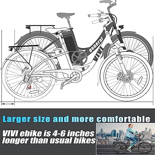 Vivi Electric Bike for Adults 1000W Peak Ebike with Removable Battery, 26'' Electric Commuter Bike 22MPH & 50 Miles Adult Electric Bicycles with Cruise Control, LCD Display, SGS Certified to UL2849 5