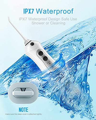 Nicefeel Cordless Water Flosser 300ML USB Rechargeable and Portable Oral Irrigator with Tips Case for Travel, 3-Modes IPX7 Waterproof Water Dental Flossing with 4 Jet Tips for Home 6