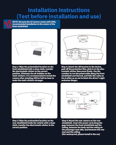 360° View 5 Channel Dash Cam Front and Rear with AI Driver Monitor System DMS, 4K Dash Camera for Cars, Built-in GPS WiFi Night Vision, Dashcam Free 128G Card, 24/7 Parking Monitor Mode, V8 Ultra-5CH 12