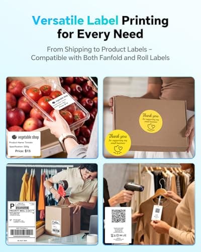 Thermal Transfer & Direct Thermal Label Printer, 4x6 Desktop Printer for Shipping Label Barcode Receipts Tag & Wrist Band, Compatible with UPS FedEx Amazon eBay Shopify, USB & Ethernet Connectivity 6