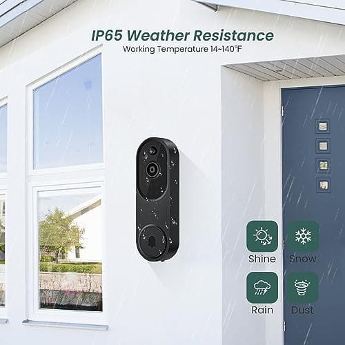 BITEPASS 1080p Video Doorbell Camera Wireless with Chime, AI Human Detection, 2-Way Audio, FHD Live View, Wire-Free, Night Vision, Cloud Storage, Battery Powered, Indoor Outdoor Surveillance (Black) 7