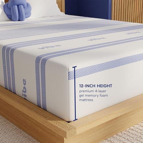 Vibe Gel Memory Foam Mattress, 12-Inch CertiPUR-US Certified Bed-in-a-Box, Queen, White 6