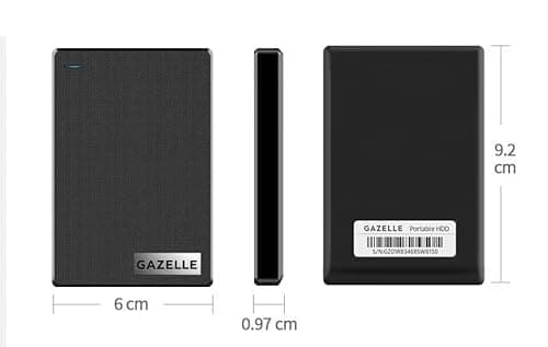 GAZELLE High-Speed 500GB Ultra Slim Portable External Hard Drive - 2-in-1 Type C & USB 3.0, Compatible with PC, Mac, Laptop, PS4, Xbox, iPad, Tablet, Mobile (Black) - 1 Year Warranty 6