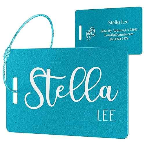 Burst Bird Personalized Luggage Tags for Suitcases - Custom Engraved Metal Tag for Air Travel, Unique Identifiers Name Tags Suitable for Bag & Baggage Backpack