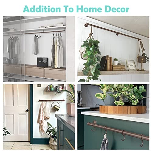 ROTHLEY Stainless Steel Pot and Pan Hanger: 23.7 Inch Wall Mounted Hanging Pots and Pans Rack with Hooks (Antique Copper) 6