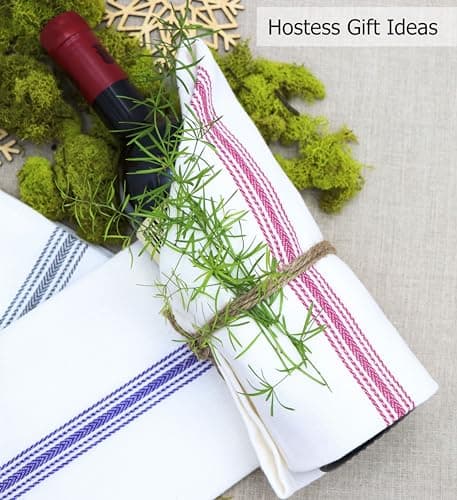 Cotton Craft - Scandia Stripe 12 Pack - Pure Cotton - Professional Commercial Restaurant Grade Kitchen Dish Tea Towel Cloth Napkins - Low Lint Sturdy Weave - Reusable - 16x28-30 Ounces - Charcoal 5