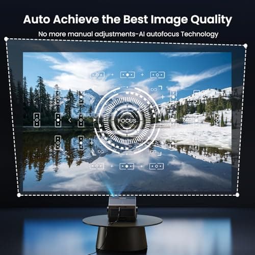 2000 ANSI Official Licensed Google TV Outdoor Projector 4K Full HD, Smart Projector with Wifi and Bluetooth, Auto Focus, Dolby Sound,Built-in Apps,HAPPRUN Indoor Home Theater for Phone/TV Stick/PC/PS5 6