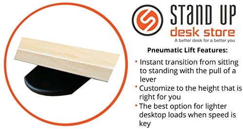 S STAND UP DESK STORE Pneumatic Adjustable Height Standing Desk Computer Workstation (Black Frame/Matte Black Top, 48in Wide 7