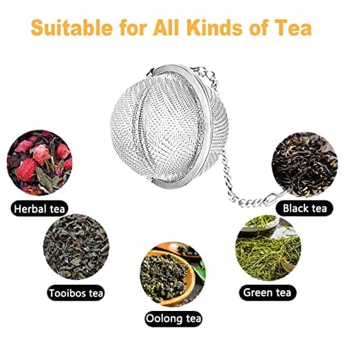 TeaSanavie Handmade Tea Ball Infusers - 2pcs, Honey Bee Strainers with Bee Charm Pendant for Loose Leaf Tea 7