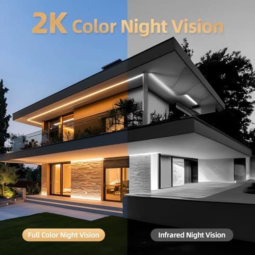 PM POPMAKE Solar Security Cameras Wireless Outdoor 2K Battery Powered AI Motion Detection 2-Way Talk Color Night Vision WiFi Waterproof SD/Cloud Storage Non-Stop Solar Panel Camera Outdoor Wireless 5