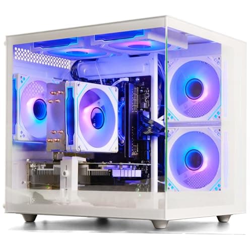 WIWB Gaming PC Desktop, Ryzen 7 8700F, GeForce RTX 5060(8G), 32GB DDR5 RAM, 1TB NVMe 3.0 SSD, Wi-Fi 6 650W PSU High-end Tower Computer (White)