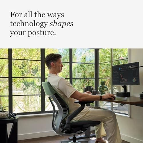 Steelcase Gesture Office Chair - Ergonomic Work Chair with Wheels for Carpet - Comfortable - Intuitive-to-Adjust for Desk - 360-Degree Arms - Licorice Fabric 7