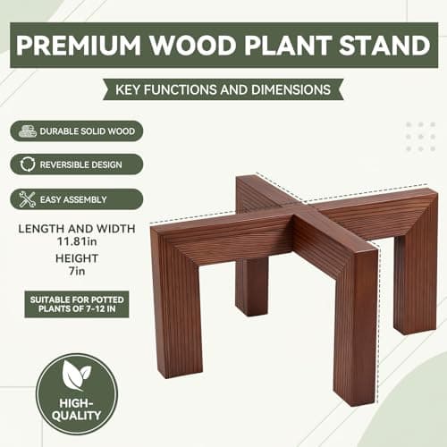 Nipyata Plant Stand Indoor, Large Wooden Plant Stands, Plant Risers for Inside Pots, Flower Stand Holder, Fit Most Size Flower Pots In Room 6