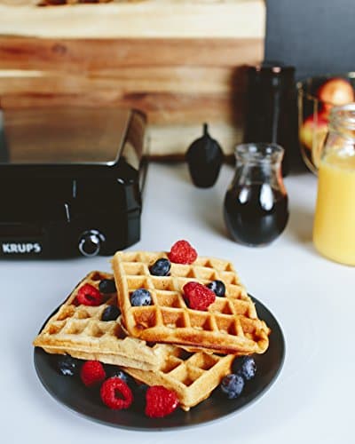 KRUPS 4-Slice Belgian Waffle Maker: Stainless Steel, 5 Browning Levels, Audible Ready Beep, Removable Plates, 1200W, Silver/Black, Large Waffle Maker Family Size, Great for Family Breakfasts 7
