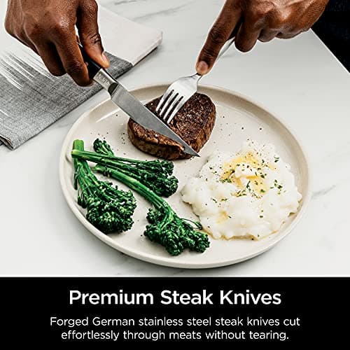 Ninja Knife Set, Knife Sharpener, Knife Block Set, Stainless Steel Knives, 14 Piece Set, Steak Knives, Chef Knives and More, Foodi NeverDull, Black, K32014​ 7