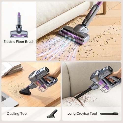 Lubluelu Cordless Vacuum Cleaner with LED Display, Max 50 Mins Runtime, Powerful Suction, Rechargeable, Handheld Vacuum for Pet Hairt/Floor/Carpet 6