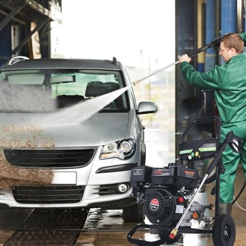 4200PSI Gas Pressure Washer 4.0GPM Gas Power Washer 212CC Gas Powered Washing Machine Commercial High Pressure Washer with 25ft Hose&5 Nozzles for Patio Garden Yard Vehicle,EPA/CARB/ETL 6