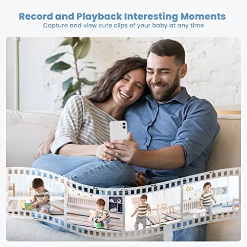 ieGeek 2K Split-Screen Baby Monitor, 5" Audio Baby Monitor with 2 Cameras, WiFi Smartphone Video Dual Camera, Night Vision, Motion & Cry Detection, Two Way Talk Temper &Humidity Sensor 8