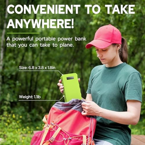 powkey Portable Power Station with AC Outlet, 65W/110V External Battery Pack 24000mAh/88.8Wh Power Pack, Portable Power Source Supply Backup for Outdoor Tent Camping Home Office 8