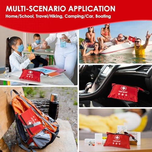 PronteeAid Mini First Aid Kit, Upgraded 140 Pieces First Aid Kit for Car, Essential Home Emergency Kit, Portable Compact Medical Kit for Kitchen, Office, Vehicle, Outdoor, Camping, Hiking 9