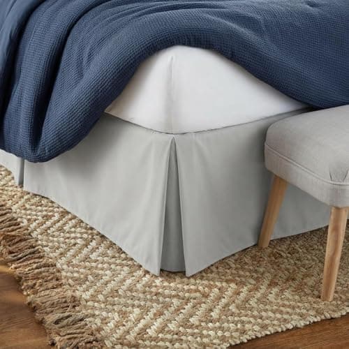 Linen Market Bed Skirt - Ultra Soft Microfiber - Easy Fit with 14 Inch Tailored Drop - Hotel Quality, Shrinkage & Fade Resistant - Bed Cover - Queen Bed Set - Bedroom Décor - (Light Gray)