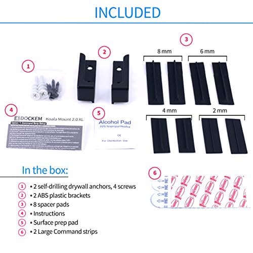 Dockem Koala Wall Mount 2XL: Damage-Free or Screw-in Universal Dock for Laptops, or Tablets and Smartphones with Thicker Cases (Black) 7