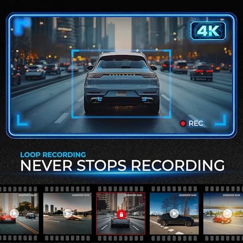 AutoSky 4K Dash Cam Pro – Front 4K + Rear 1080P | GPS, WiFi, App Control, G-Sensor | Night Vision, Loop Recording, Parking Mode – 64GB Included 6