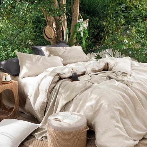 CHUFFED 100% French Linen Pillowcases Standard Size Set of 2 Linen Pillow Cases, Stone Washed Flax Pillow Shams with Zipper Closure - Breathable & Cooling for Hot Sleepers,20x26 Inches, Natural Linen 7