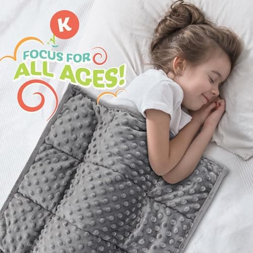 Kidaddle 7lb Weighted Blanket (Grey) 19x22 Inch– Plush Minky Lap Pad with Sensory Support for Autism or ADHD, Giftable Weighted Blanket with Travel Bag for Ages 6–12 6