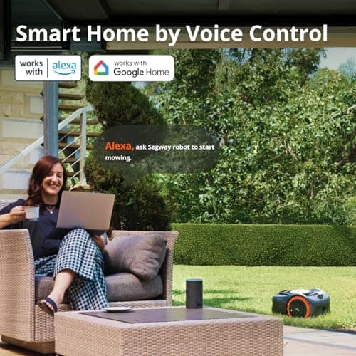 Segway Navimow i110N Robot Lawn Mower Perimeter Wire Free 1/4 Acre RTK+Vision Robotic Lawnmower, AI-Assisted Mapping, Virtual Boundary, APP Control, 58dB(A) Quiet, Multi-Zone Management 6