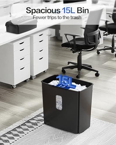 Locksworth 8-Sheet Micro-Cut Paper Shredder, P4 High Security, 4 Gallon Bin, 2-Minute Continuous Run, Home & Small Office Use 6