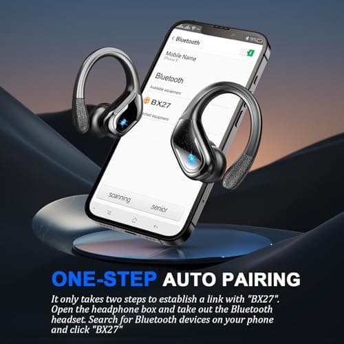 Wireless Earbud, 75Hrs Bluetooth 5.4 Headphones IP7 Waterproof for Sport, Running Wireless Earphones with ENC Noise Cancelling Mics, Deep Bass Over Ear bud with Earhooks for Android, iOS, Workout, Gym 7