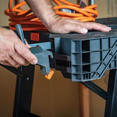 Klein Tools 54410MB MODbox Work Bench, Folding Work Table, Lightweight Portable Workstation, 1000-Pound Capacity, 39.25 x 23.75 x 30.9-Inch, Compatible with MODbox Rail System 12