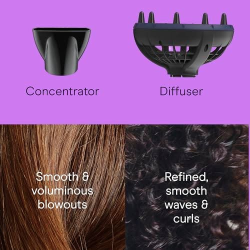 INFINITI PRO CONAIR Hair Dryer with Innovative Diffuser, Enhances Curls and Waves While Reducing Frizz, Dark Blue 8