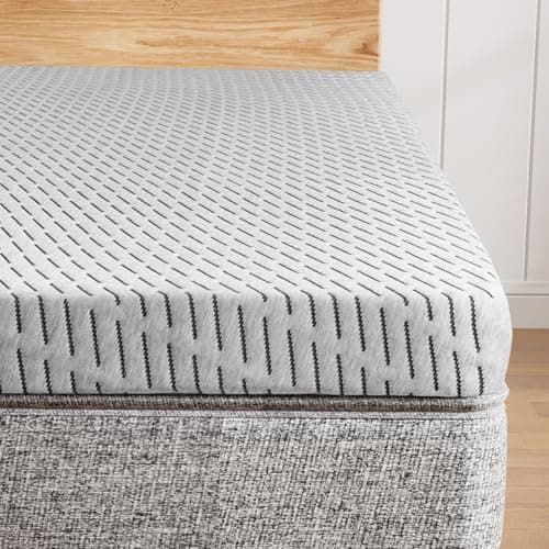 HOMRELEXA Firm Mattress Topper Queen Size 3 Inch, Cooling Gel & Bamboo Charcoal Memory Foam Mattress Topper for Back Pain Relief, Bamboo Dual-Layer Foam Bed Pad with Removable Cover
