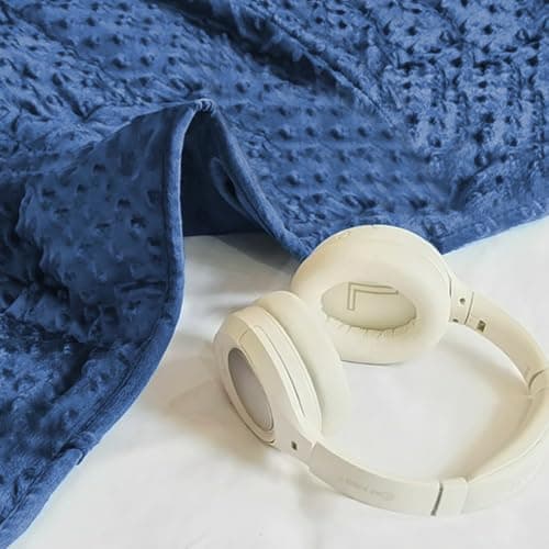 ALANSMA Reversible Weighted Blanket for All Season, Luxury Velvet, Warm and Cool, Adult 10Lb Blue Weighted Blanket, Enjoy Sleeping Anywhere(Blue,48"x72" 10lbs) 6