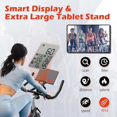 JOROTO Stationary Bikes for Home - Exercise Bike with Magnetic Resistance, Workout Bike Indoor Cycling Bikes with 11.8" Enlarged Tablet Bracket & RPM Display -2023 NEW VERSION 6