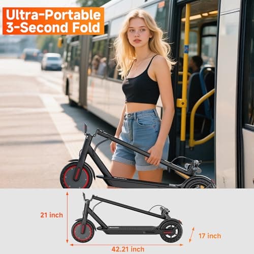 Folding Electric Scooter for Adults with Seat - 19MPH & 21-Mile Range, 350W Motor, 8.5" Solid Tires with App Control & Dual Brake System - UL2272 Certified Commuter E-Scooter with Storage Bag 7