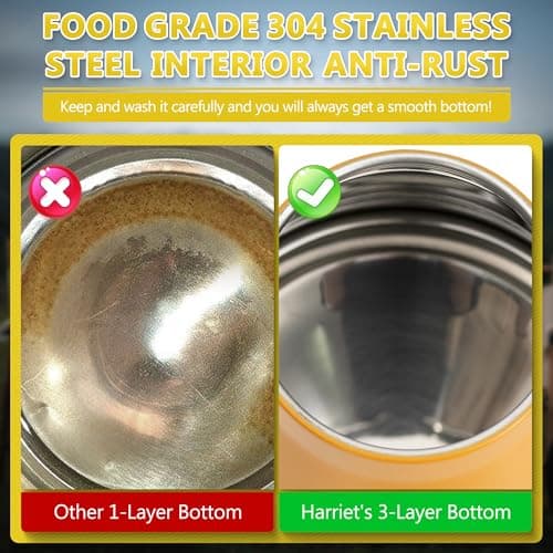 Harriet Gooseneck Kettle with Thermometer for Pour Over Coffee and Tea, 37 fl oz, Stainless Steel, Durable 3-Layer Base, Ideal Spout for Precision Pouring, Compatible with all Stove Tops, Yellow 4