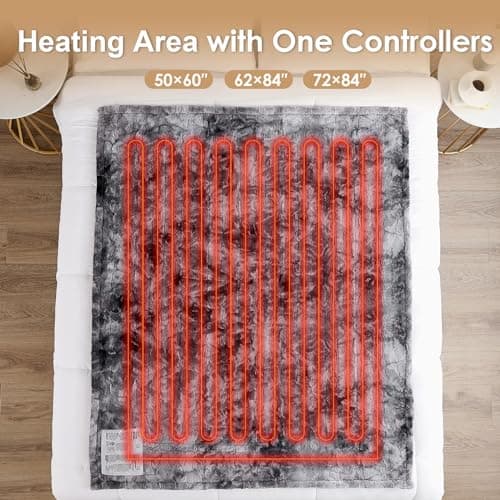 EHEYCIGA Electric Heated Blanket Throw Faux Fur, 10 Hours Auto Shut Off 9 Heating Levels Heating Blanket Throw, Soft Warm Heated Blanket Fast Heating, Faux Fur & Sherpa 5