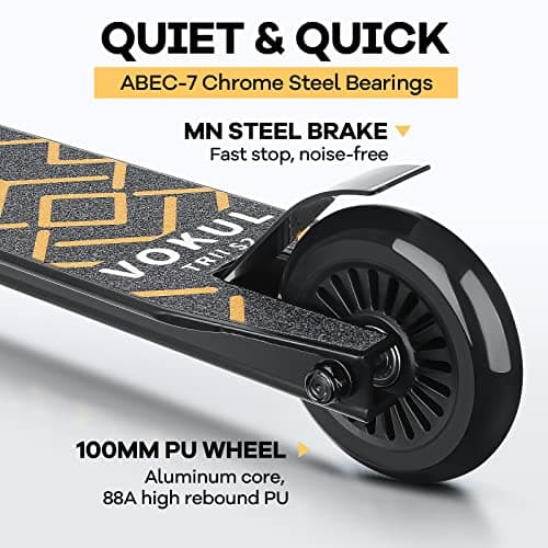 VOKUL S2 Pro Scooters for Kids Age 6-12 | Colorful Stunt Scooter for Beginners Teens | Trick Scooter for BMX Freestyle Tricks (Gold) 3