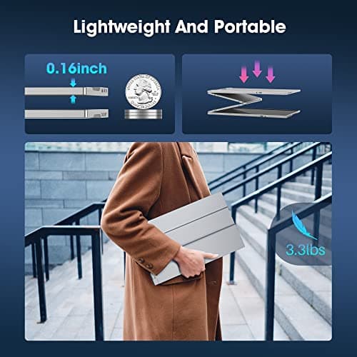 Oiiwak Laptop Screen Extender, 14'' FHD 1200P 16:10 IPS Al Alloy Ultra-Thin Dual/Triple Monitor Display, HDMI/USB-C Plug-Play Portable Monitor for 13-16inch Laptop(Mac, Win, Android) 7