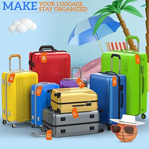 8 Pcs Initial Letter A-Z Luggage Tags Silicone Suitcase Instrument Tag with Name Card and Stainless Steel Loop(Letter L,Orange) 5