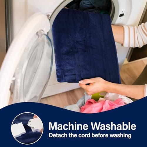 TAKTICK Electric Heated Throw Blanket, 50x60 Inch Size for Ultimate Comfort, Stay Warm and Cozy with This Heated Throw Blanket, Perfect Electric Blanket for Chilly Nights (Navy Blue) 7