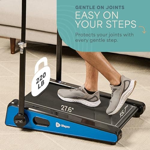 Lifepro Smallest Portable 30in Small Mini Walking Pad Treadmill Installation Free, Adjustable Incline, Under Desk Work Compact Treadmills for Home/Office - Max Load 220Lbs & Speed 3MPH 6