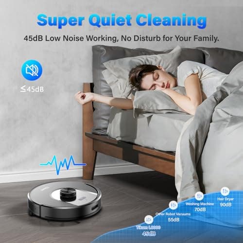 Tikom Robot Vacuum and Mop, L8000 Laser LiDAR Navigation Robotic Vacuum, 3000Pa Suction, 150Mins Max, 45dB, 14 No-Go Zones, 20 Virtual Walls, Self-Charging, Good for Pet Hair, Carpet, Hard Floor 6