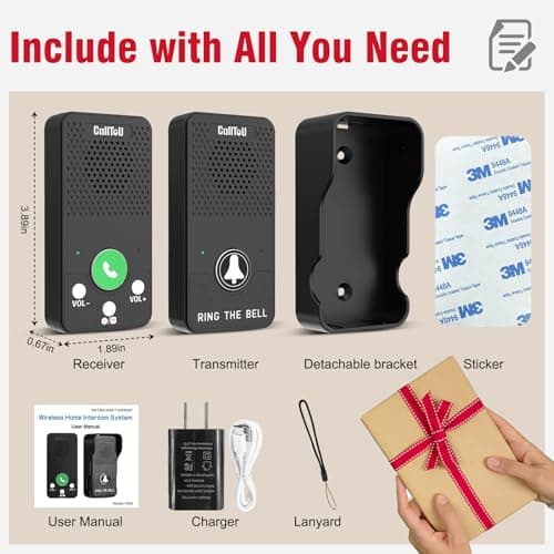 CallToU Full Duplex Intercoms Wireless for Home for Seniors & Caregivers - 500FT Long Range, No Monthly Fee, Waterproof, Easy Install 9