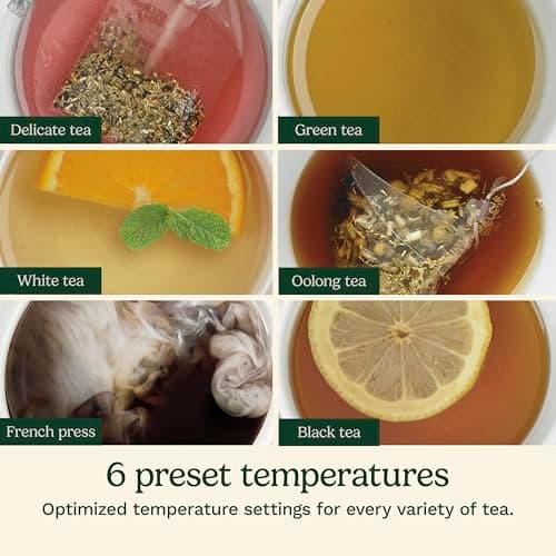 Cuisinart PerfecTemp 1.7-Liter Electric Kettle, Cordless Electric Tea Kettle, 1500W for Fast Heat-Up, 6 Preset Temperatures, 30-Minute Keep Warm, Stay Cool Nonslip Handle, CPK-17P1 7