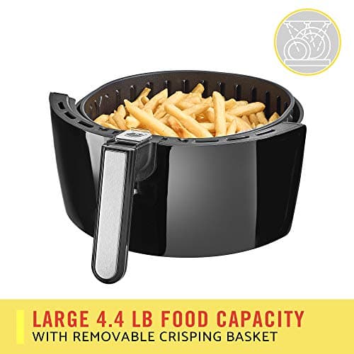 BELLA (14679) 5.3 Quart Air Convection Fryer, Black, black 5.3qt 6